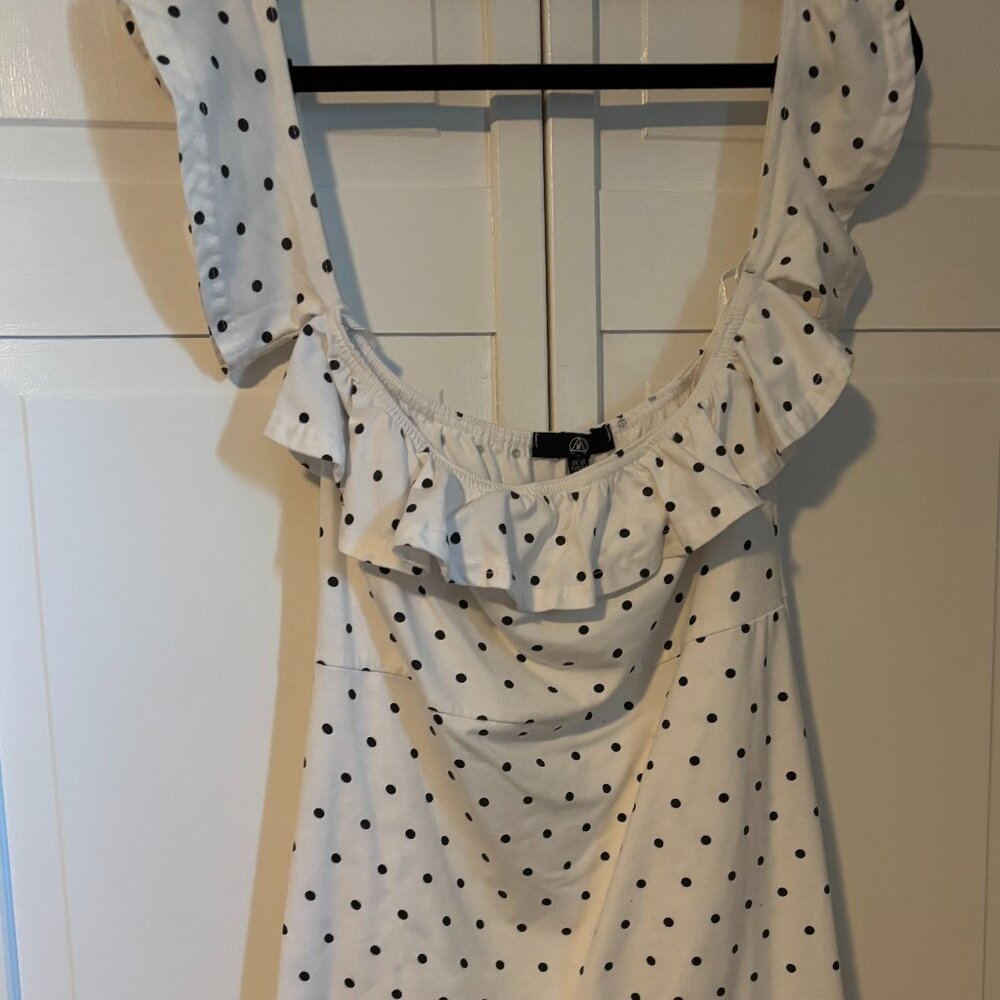 Black and white polka dot ruffled Sundress